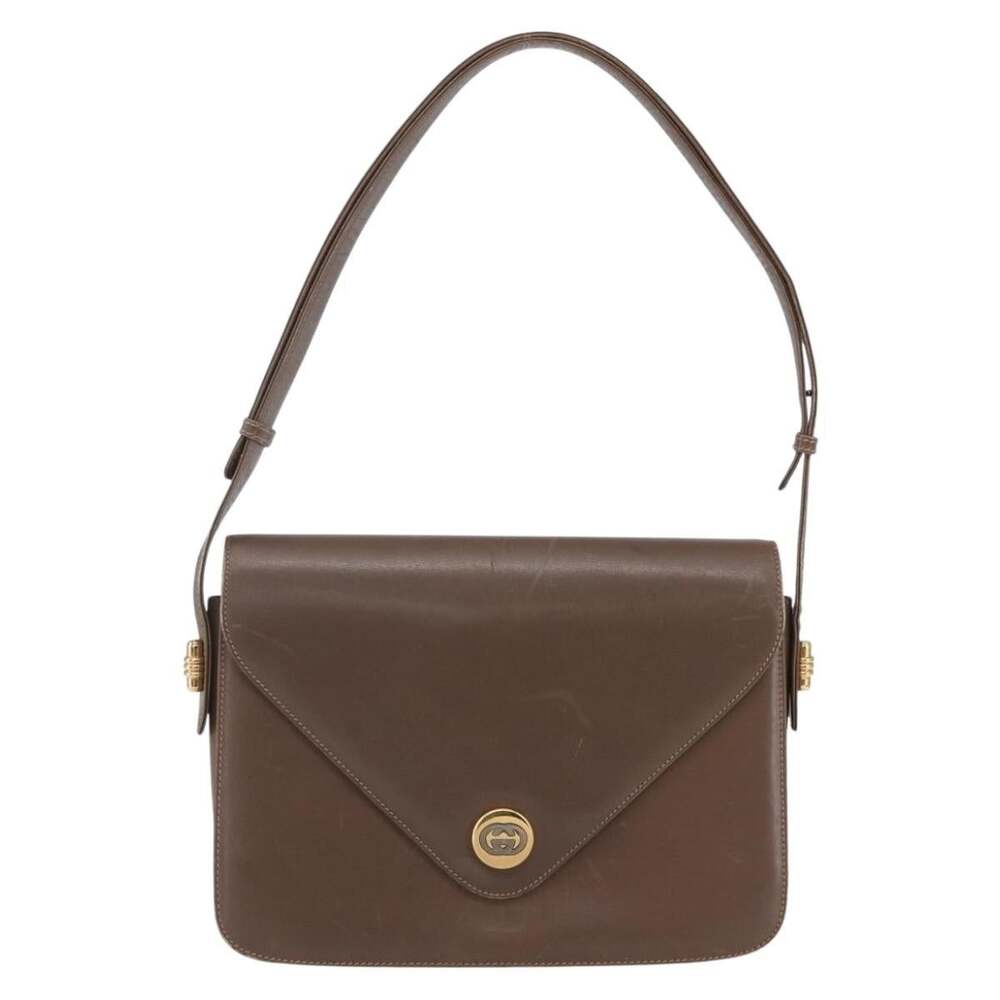 Gucci Leather Shoulder Bag Beige